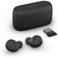 Jabra Evolve2 Buds UC - Ægte trådløse øretelefoner med mik. - i øret - Bluetooth - aktiv støjfjerning - USB-A via Bluetooth adapter - støjisolerende - sort - Zoom Certified, Optimeret til Google Meet