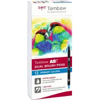 Tombow Marker ABT Dual Brush 12P-1 basis farver (12 stk.)