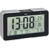 TFA-Dostmann TFA - Alarmur - rektangulær - elektronisk - desktop - sort, sølv