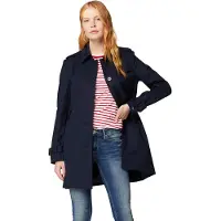 Tommy Hilfiger Tommy Hilfigertil kvinder. WW0WW24966 Heritage enkeltradet trenchcoat med enkelt bryst, navy (L), Casual, Bomuld, Lange ærmer, Blå