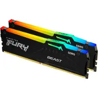 Kingston FURY Beast RGB - DDR5 - sæt - 16 GB: 2 x 8 GB - DIMM 288-PIN - 5600 MT/s / PC5-44800 - CL40 - 1,25 V - ikke bufferet - on-die ECC