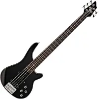 Gear4Music Chicago 5-strenget Basguitar fra Sort