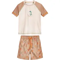 Playshoes UV-beskyttelse 'Wildtiere' sand / mokka / lysegrøn / orange