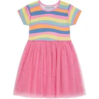 DANAMADE Kjole safir / pastelgul / lyseorange / lys pink