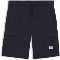 HUGO Shorts med relaxed fit i stribet bomulds-ripstop