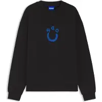 HUGO Sweatshirt i sweatstof af bomuld med Happy -logo