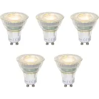 LUEDD Sæt med 5 GU10 50mm LED-pærer Klar 2,5W 450 lm 2700K