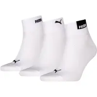Puma Unisex Quarter Socks (3-Pack), Clothing, White/Black, 39-42