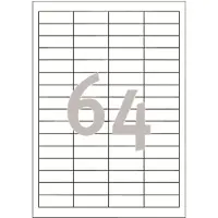 Avery Zweckform - Hvid - 48.5 x 16.9 mm 6400 etikette(r) (100 ark x 64) etiketter til flere formål