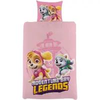 Licens Paw Patrol sengetøj - 100% bomuld - Børnesengetøj 140x200 cm - Adventure bay legendes