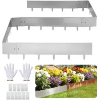 Vevor Corten stål landskabskant, 10-pak 100 x 23 cm metalkant til landskabspleje med 11 forbindelsesplader, nem at installere, metal havekant til blomsterbed, havesti