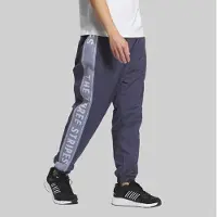 Adidas Herre Wording Løstsiddende Vævede Sportsbukser Shadow Navy