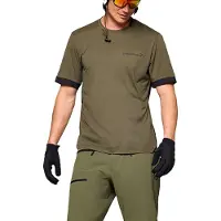 Norrøna - MTB tøj - Fjora Equaliser T-Shirt M Olive Night Caviar Black til Unisex - Størrelse S - Sort