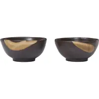 Ferm Living Koyo skål 2-pak Dark brown-buff, Ø8,5x4,5 cm