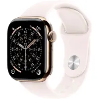 Apple Watch Series 11 GPS + Cellular 46mm Gold Titanium Case with Light Blush Sport Band - S/M