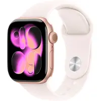 Apple Watch Series 11 GPS + Cellular 42mm Rose Gold Aluminium Case with Light Blush Sport Band - S/M