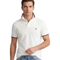 Ralph Lauren Polo Ralph Laurentil mænd. 710842621002 Polo Custom Slim Fit hvid (S), Casual, Bomuld, Korte ærmer