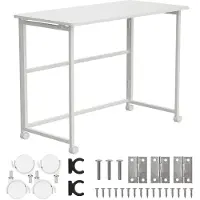 Macleans foldebord MC-1250W, hvid, mobil, 100x50cm, maks 50kg