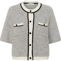 Gestuz Cardigan 'GZalpha' lysegrå / hvid