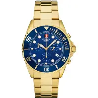 Swiss Alpine Military Herreur 7053.9115 Master Diver Chrono Blå/Gul