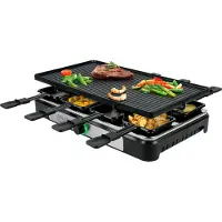 Camry Raclette – elektrisk bordgrill med dobbelt grillplade / raclettegrill med 8 pander / bordgrill med raclettefunktion