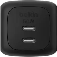 Belkin BoostCharge 50W Dual USB-C PD Wall Charger with PPS - Black