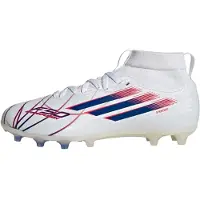 Adidas F50 Sparkfusion League Mid Cut FG/AG Icon Takeover - Hvid/Konge blå/Rød Pige, størrelse 30