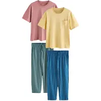 Next Pyjamas lang koboltblåt / gul / siv / gammelrosa