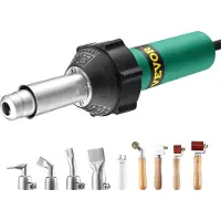 Vevor varmluftssvejser til plastik, 1600W varmluftsbrænderpistol, 122-1112℉ PVC TPO vinyl varmepistol svejsebrænder, svejsesæt til plasttag med 9 tilbehør - 4 dyser og 4 sømruller til PP/PE/PVC-plader