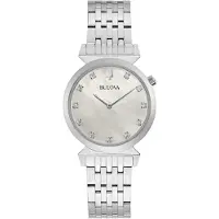 Bulova Dameur 96P216 Classic Hvid/Stål Ø30 mm