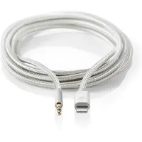 Nedis Nylon Guld Apple Lightning 8-bens Til Han-adapterkabel Belagt 3.5 Mm 1 M