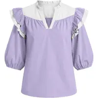 Imily Bela Bluse lyselilla / hvid