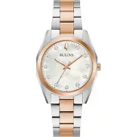 Bulova Dameur 98P207 Surveyor Hvid/Rosaguldtonet stål Ø30.5 mm