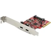 StarTech.com PCIe USB 3.1 Card - 2x USB C 3.1 Gen 2 10Gbps - PCIe Gen 3 x4 - ASM3142 Chipset - USB Type C PCI Express Card - USB adapter