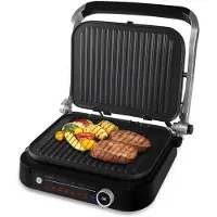 Orava GRILLCHEF2, Sort, Sølv, Rektangulær, Dreje, Berøring, Rist, LED, 2100 W