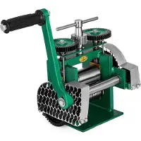 Vevor Kombinationsvalsemaskine Valsemølle Smykker 85 mm rullebredde Fladvalsning Manuel Smykkepresse Tabletteringsværktøj Smykke Gør-det-selv-værktøj (120x55 mm)