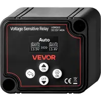 Vevor dobbelt batteriisolator, 12V 140 Amp, manuel og automatisk VSR spændingsfølsom relæ med LCD-skærm, smart batteriisolator til litium- og blybatterier, til bil, lastbil, campingvogn, UTV, ATV, båd