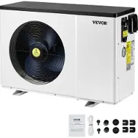 Vevor elektrisk poolvarmepumpe, 1,48-7,11 kW varmekapacitet, energibesparende variabel frekvens poolvarmere til 15-30 m³ overjordiske pools, opvarmning og køling af poolvandvarmer AC220-240V 50Hz