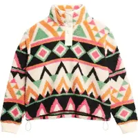Superdry Superdrytil kvinder. W2012348A Superblød flerfarvet fleece (XL), Casual, Polyester, Lange ærmer