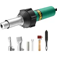 Vevor varmluftssvejser til plastik, 1600W varmluftsbrænderpistol, 122-1112℉ PVC TPO vinyl varmepistol svejsebrænder, 5 stk. plastsvejsetagsæt &amp; 2 flade dyser, 1 sømvalse, børste til PP/PE/PVC-plad