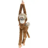 Wild republic Bamse - Hænge Abe - 18x55 - Egernabe m. Unge - - OneSize - Bamse