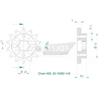 Esjot 15082 428 Forreste Tandhjul
