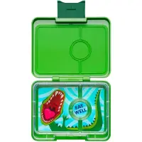 Yumbox Madkasse m. 3 Rum - Bento Snack - 480 ml - Jurassic Green - - OneSize - Madkasse