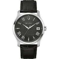 Bulova Herreur 96B390 Wilton Sort/Læder Ø41 mm