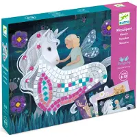 Djeco LGA Enchanted World Mosaic Kit - Skab din egen gnist m/glitter og rhinestones til hjemmet - Sjovt og kreativt for familie og venner Drenge