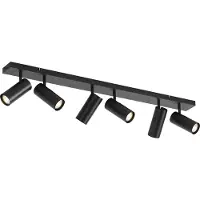 QAZQA Moderne loftslampe sort 102 cm 6-lys justerbar - Renna