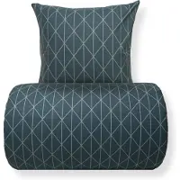 Borg Livinig Dobbelt sengetøj 240x220 cm - 100% Bomuld - Vendbart med grønt harlequin design