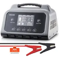 Vevor Smart Batterioplader, 30A, 6V 12V 24V LiFePO4 Blysyre (Gel/AGM) Lithium Bilbatterioplader, med LCD-skærm, Vedligeholdelsesoplader, Desulfator, til Bil, Båd, Motorcykel, Plæneklippere