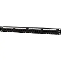 Gembird NPP-C624CM-001 - Patch panel med kabelstyring - CAT 6 - sort - 1U - 19 - 24 porte