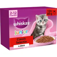 Whiskas Junior vådfoder - Classic Selection i sauce - 24 x 85 g
